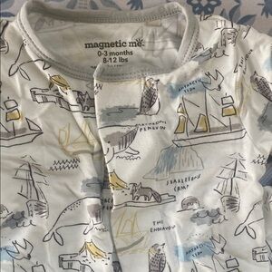 Magnetic Me Nautical Baby Onesie in Blue and Yellow